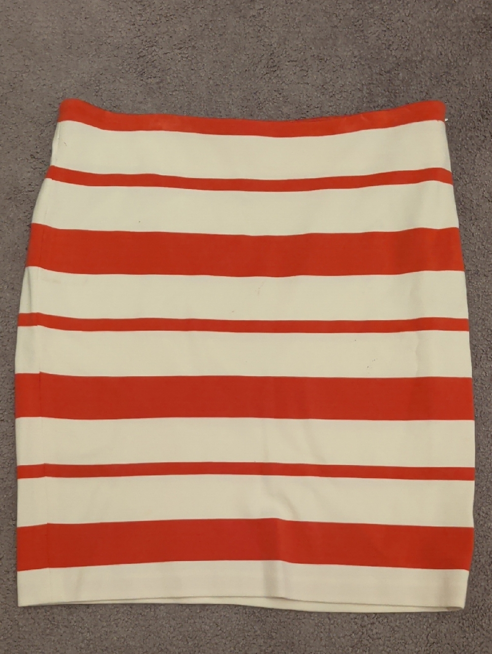 Banana Republic Orange and Cream Striped Pencil Skirt